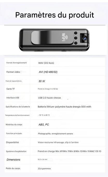 Enregistreur portable à vision nocturne infrarouge - Burkina Faso