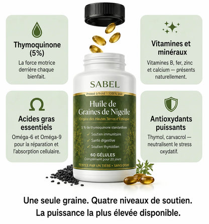 Huile de Nigelle Pure – Bien-être au Quotidien -Cote D'ivoire