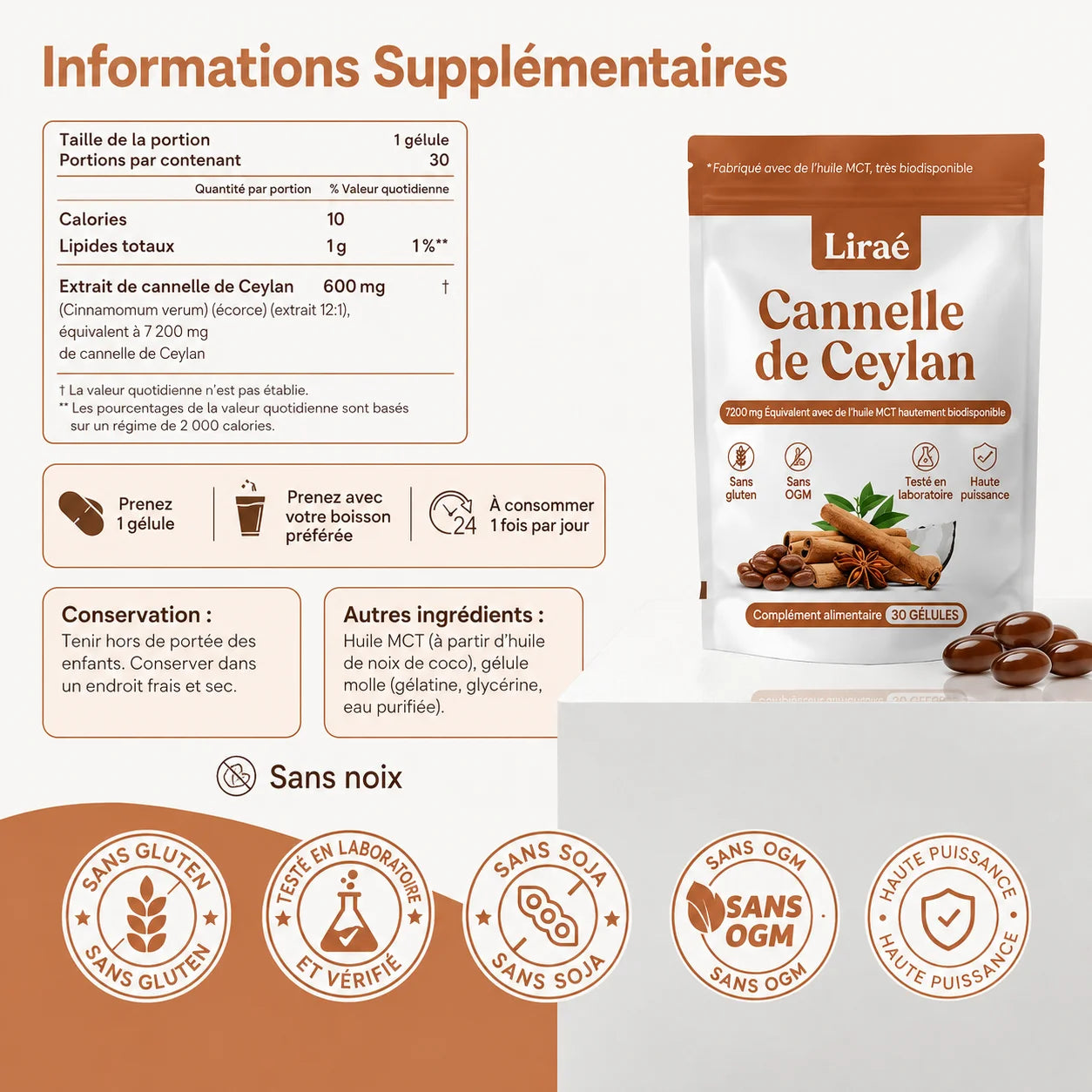 Capsules de Cannelle de Ceylan Haute Puissance - Mali