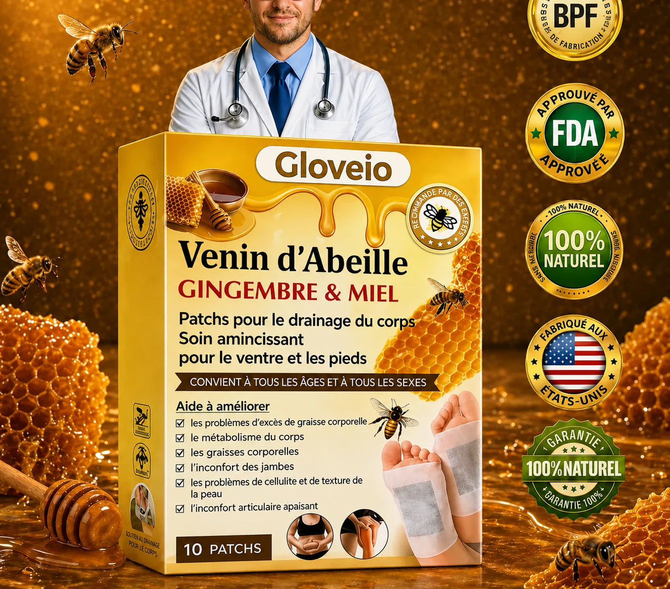 Patchs Bien-être Gingembre & Miel - Burkina Faso